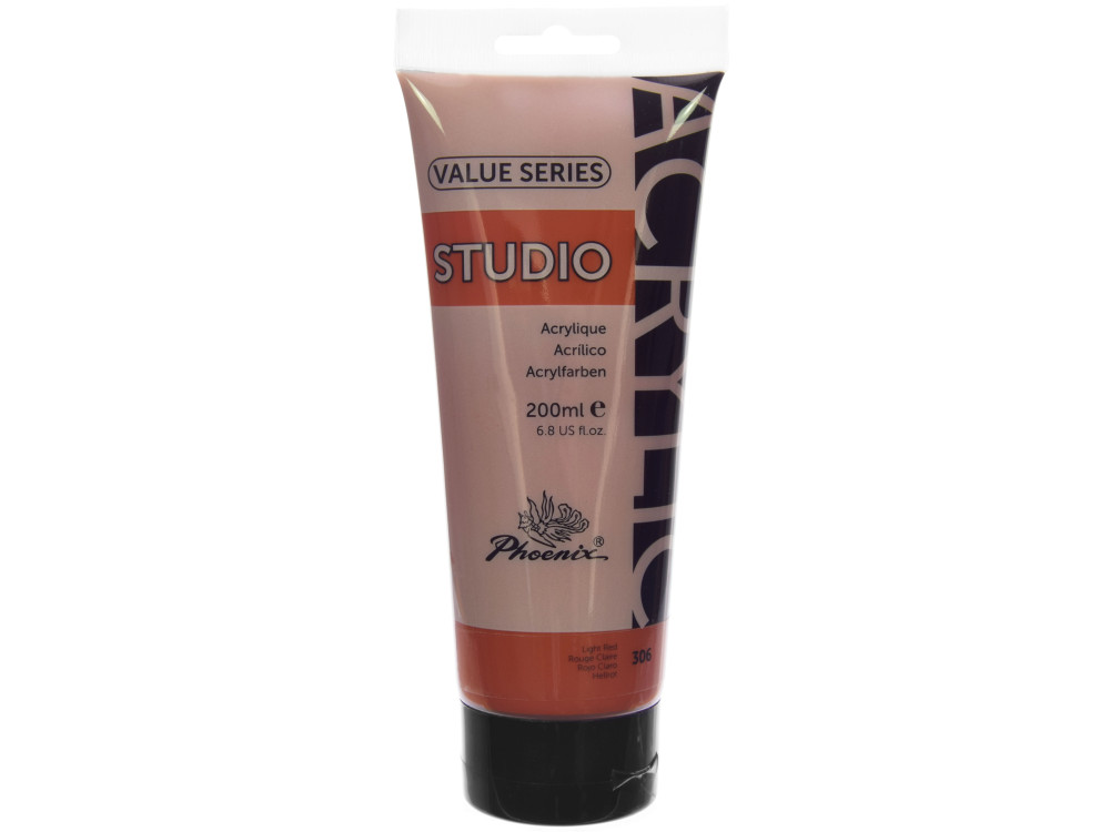 Acrylic paint Studio Acrylic - Phoenix - Light Red 306, 200 ml