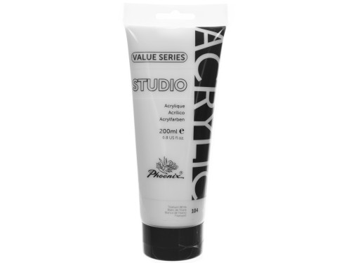 Farba akrylowa Studio Acrylic - Phoenix - Titanium White 104, 200 ml