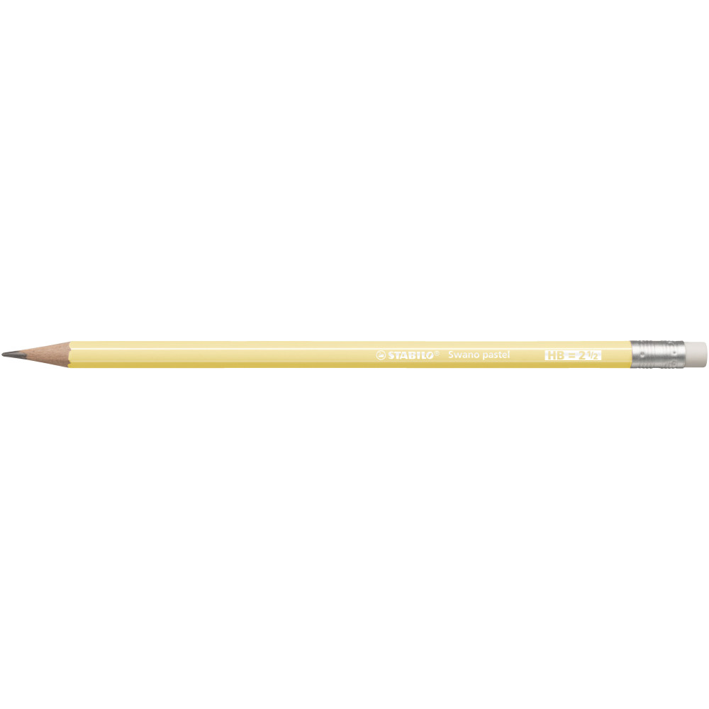 Ołówek Swano Pastel z gumką - Stabilo - żółty, HB
