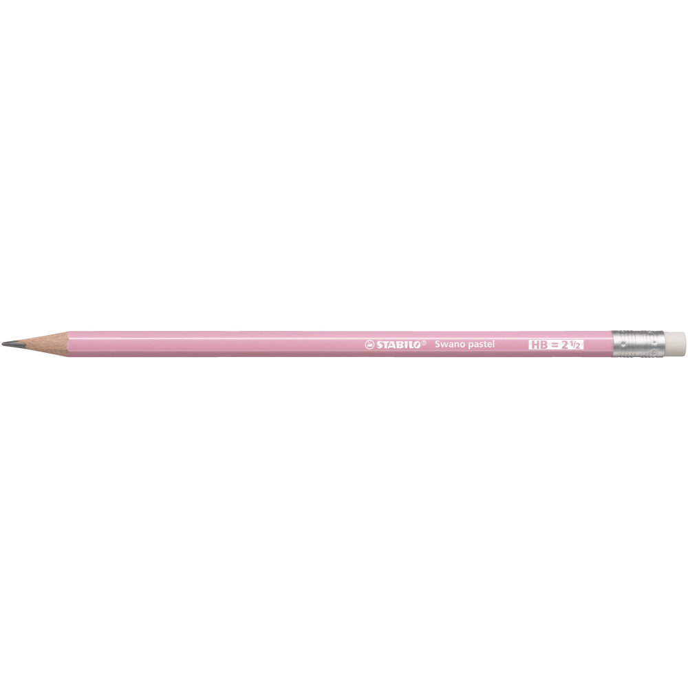 Ołówek Swano Pastel z gumką - Stabilo - różowy, HB