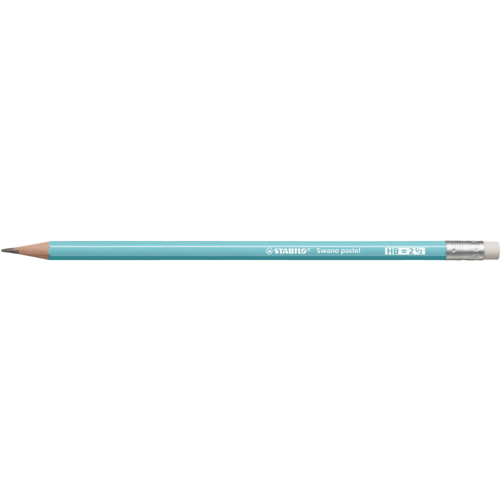 Ołówek Swano Pastel z gumką - Stabilo - niebieski, HB