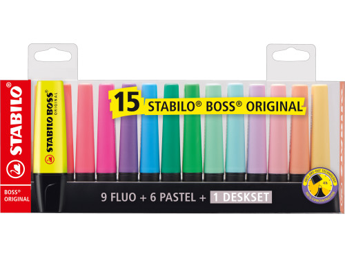 Boss highlighters set in stand - Stabilo - 15 pcs.