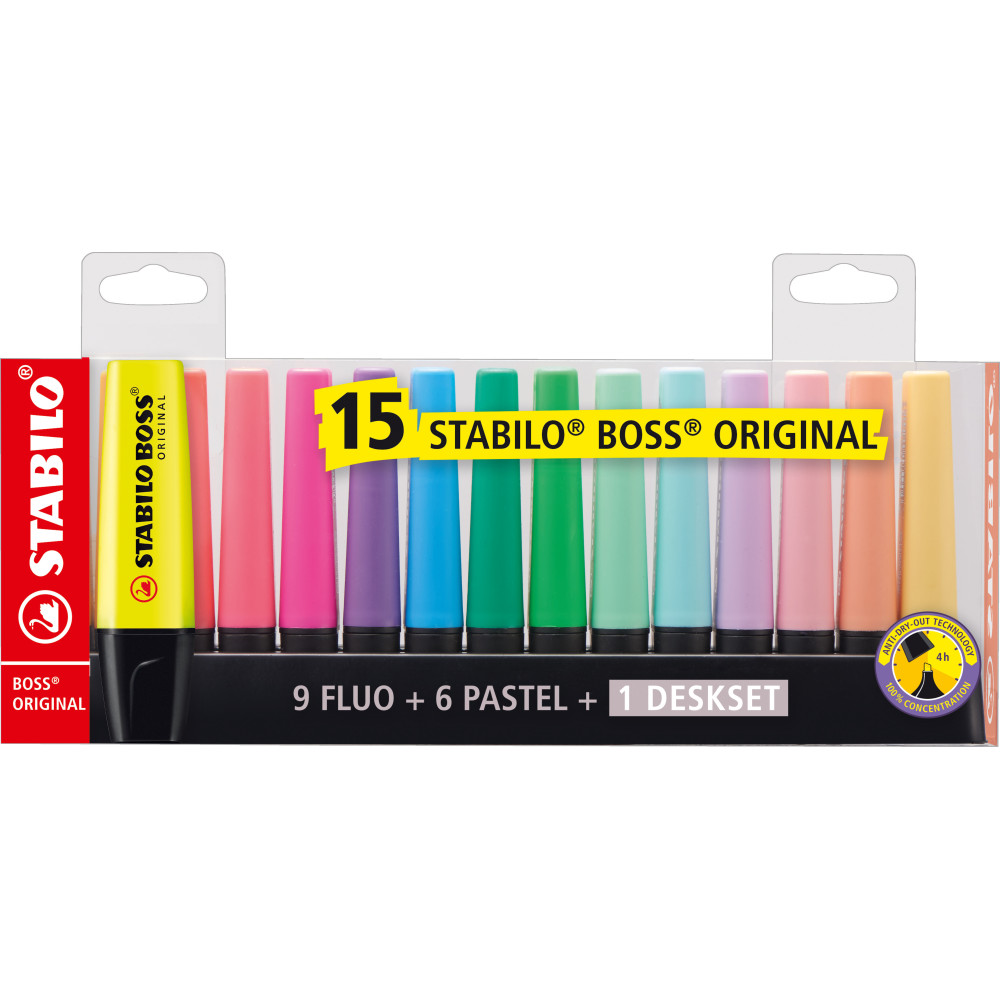 Boss highlighters set in stand - Stabilo - 15 pcs.