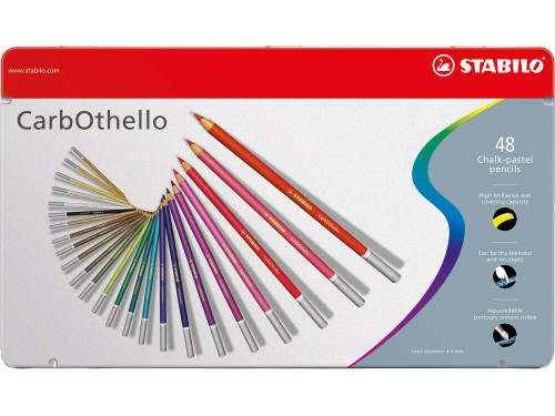 CarbOthello dry pastels set in metal box - Stabilo - 48 pcs.