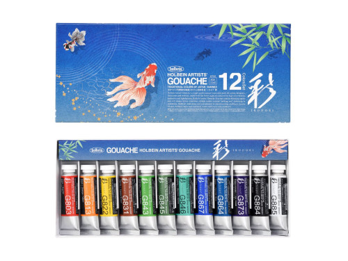 Artists' Gouache paints set - Holbein - Irodori series, Summer, 12 pcs.