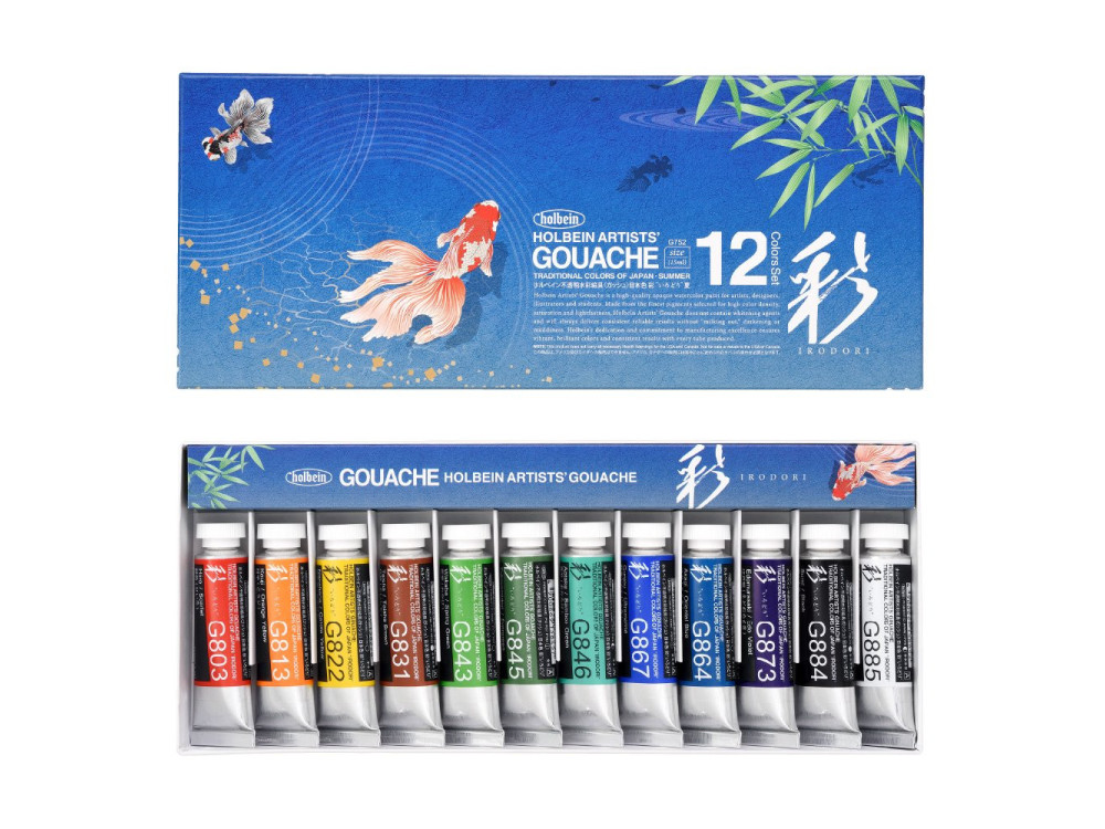 Zestaw gwaszy Artists’ Gouache Irodori - Holbein - Summer, 12 szt.