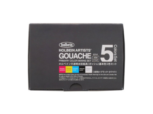 Zestaw gwaszy Artists’ Gouache - Holbein - Primary Colours, 5 szt.