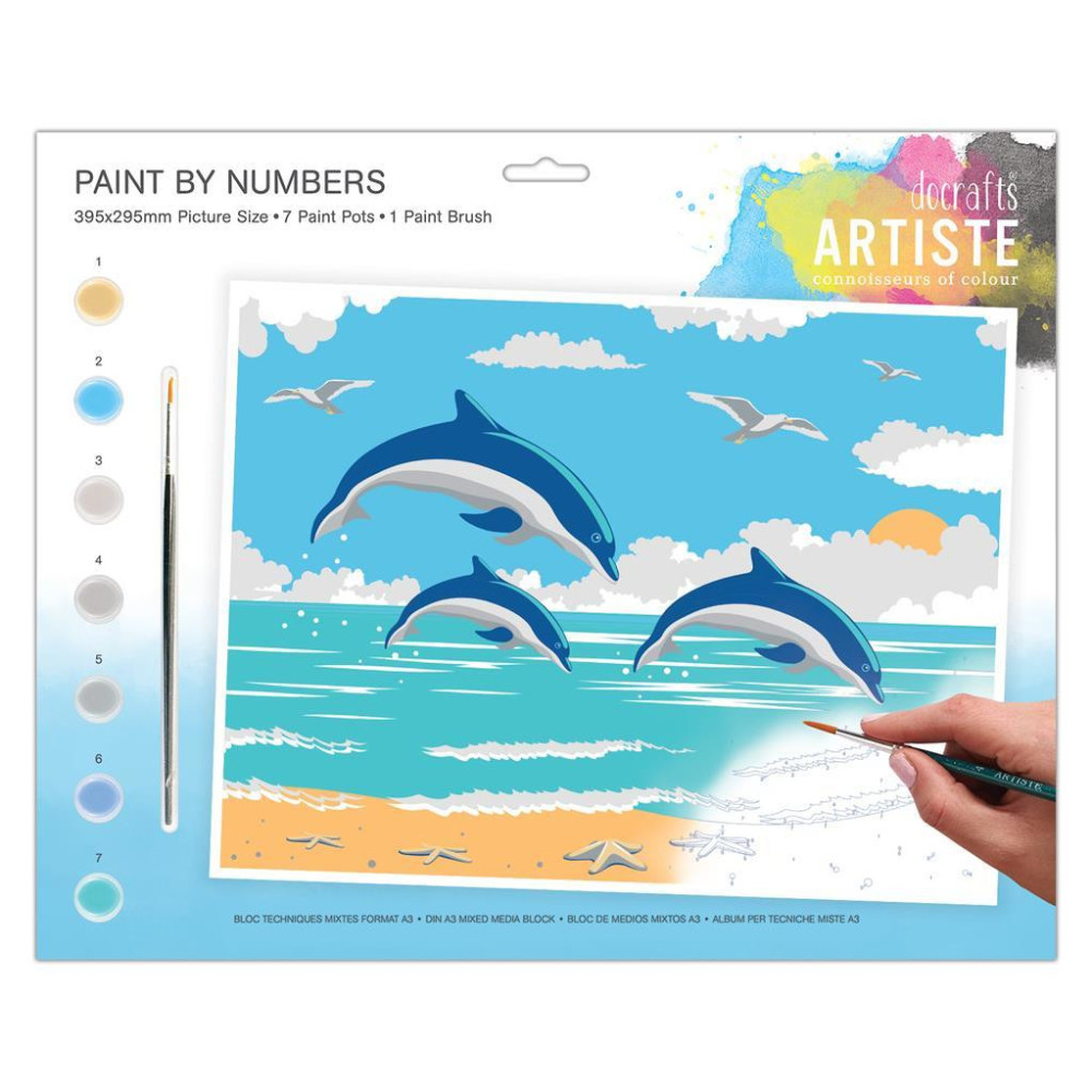 Zestaw do malowania po numerach Artiste - doCrafts - Delfiny