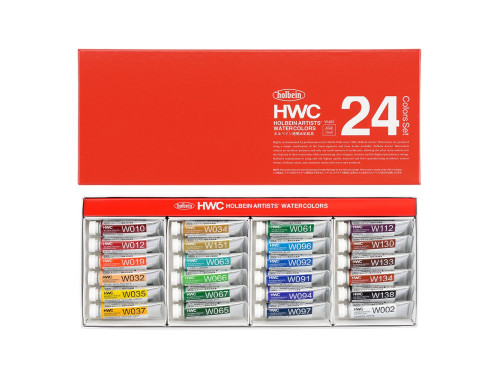 Artists' Watercolor paints set - Holbein - 24 colors x 5 ml
