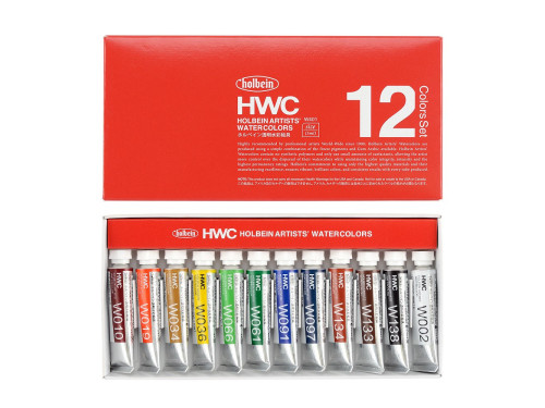 Zestaw farb akwarelowych Artists’  Watercolor - Holbein - 12 kolorów x 5 ml
