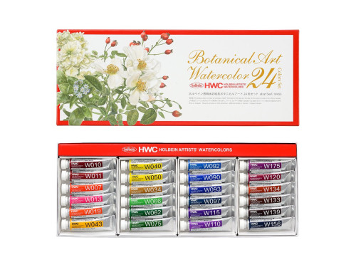 Zestaw farb akwarelowych Artists’  Watercolor - Holbein - Botanical,  24 kolory x 5 ml