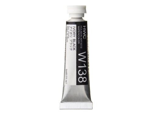 Artists' Watercolor paint - Holbein - Ivory Black, 5 ml