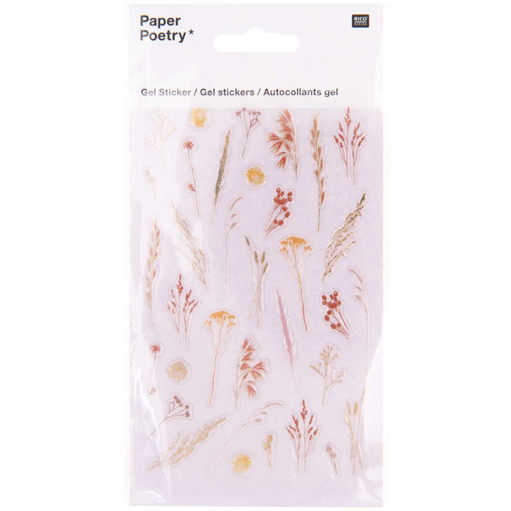 Gel stickers Transformation - Paper Poetry - Grasses, 34 pcs.