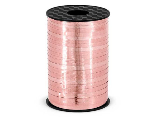 Plastic ribbon - rose gold, 5 mm x 225 m