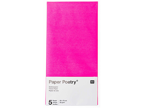 Gift wrapping tissue paper - Paper Poetry - fuchsia, 5 pcs.