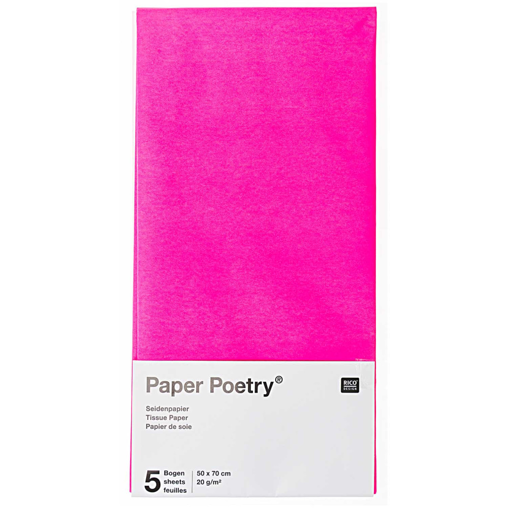 Gift wrapping tissue paper - Paper Poetry - fuchsia, 5 pcs.