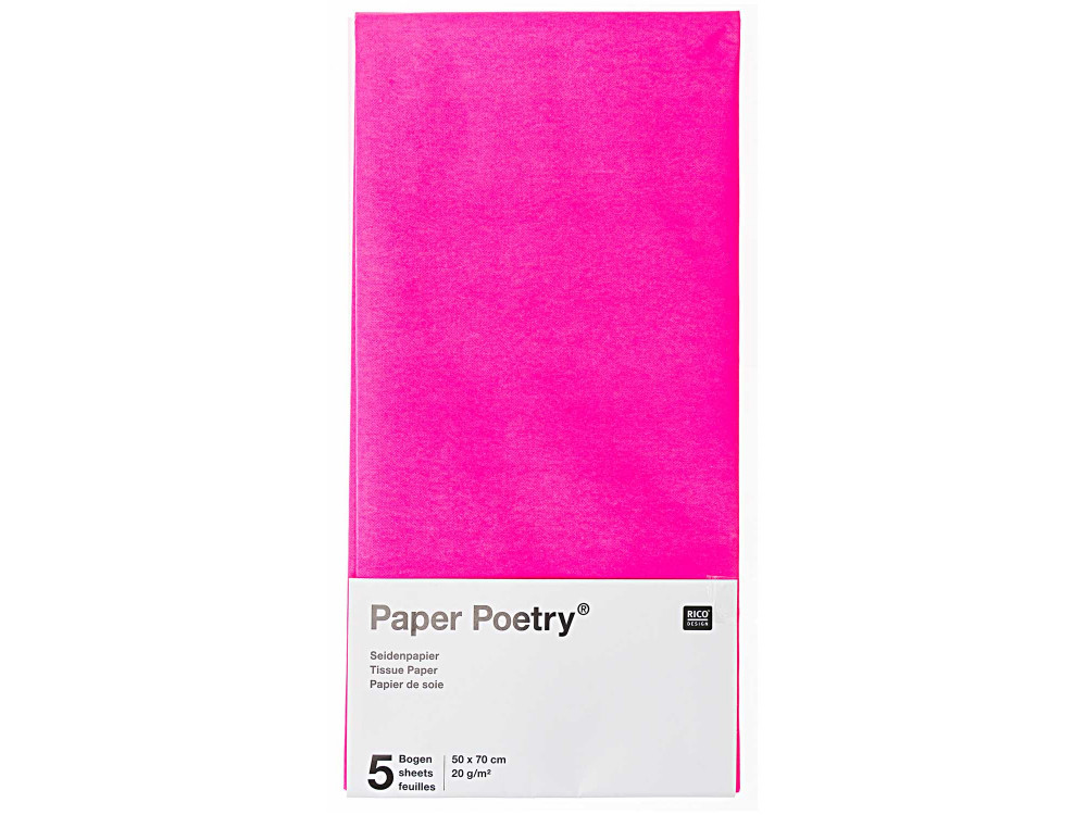 Gift wrapping tissue paper - Paper Poetry - fuchsia, 5 pcs.
