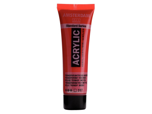 Acrylic paint in tube - Amsterdam - Transparent Red Medium, 20 ml