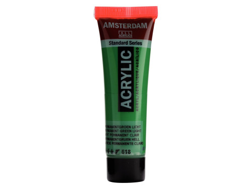 Acrylic paint in tube - Amsterdam - Permanent Green Light, 20 ml