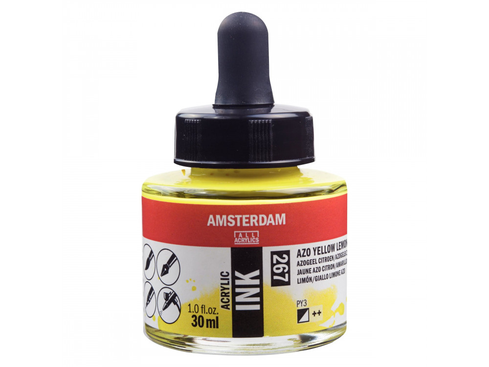 Tusz akrylowy - Amsterdam - Azo Yellow Lemon, 30 ml