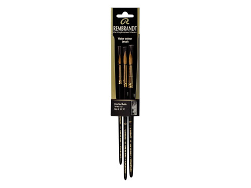 Watercolor Pure Red Sable brushes - Rembrandt - round, no. 6, 10, 12, 3 pcs.