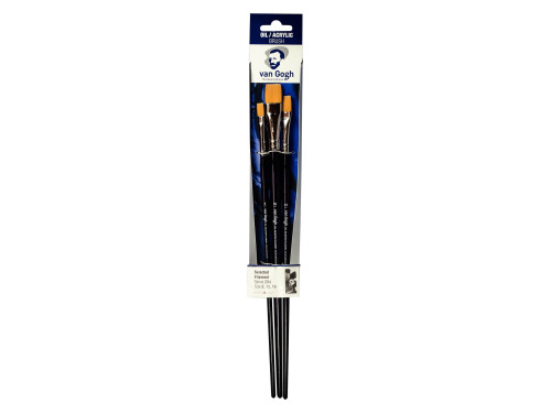 Set of synthetic brushes - Van Gogh - flat, no. 8, 12, 16, 3 pcs.