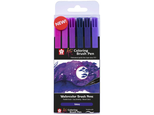 Set of Koi Coloring Brush Pen - Sakura - Galaxy, 6 pcs