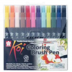 Zestaw pisaków pędzelkowych Koi Coloring Brush Pen - Sakura - 12 szt.