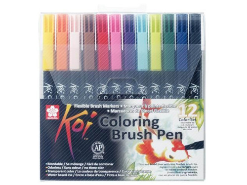 Set of Koi Coloring Brush Pen - Sakura - 12 pcs