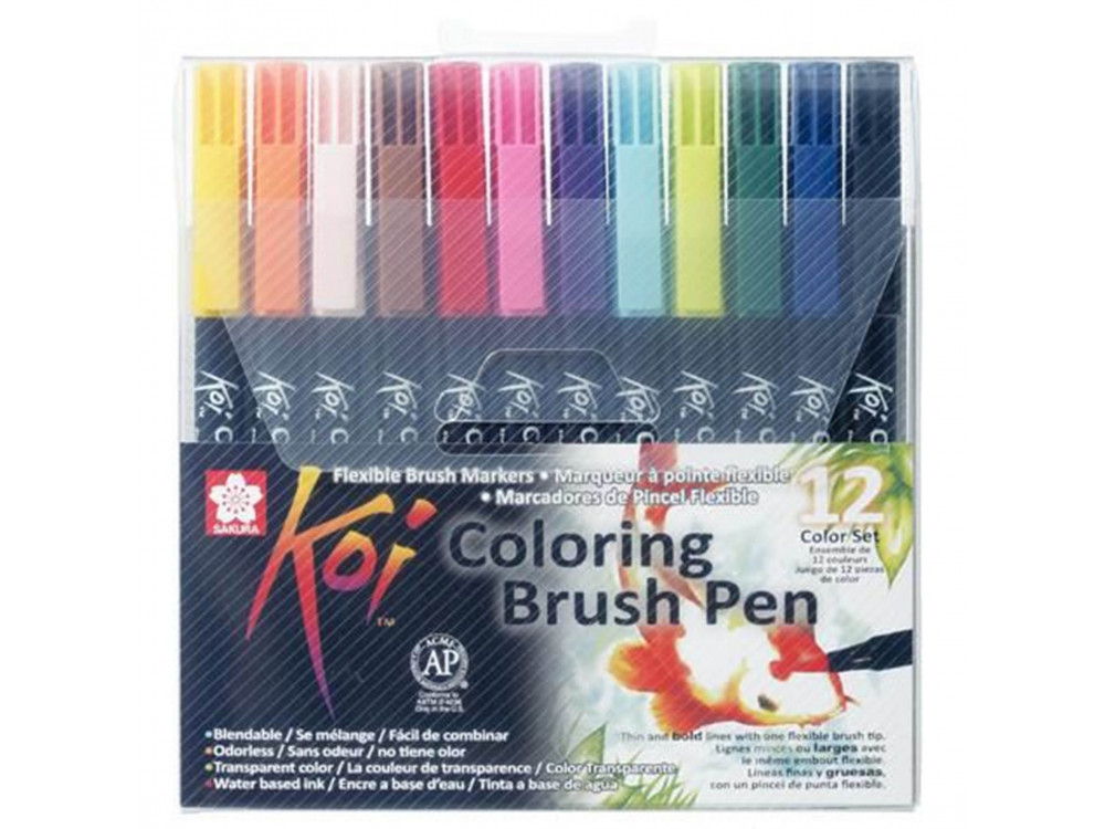 Set of Koi Coloring Brush Pen - Sakura - 12 pcs