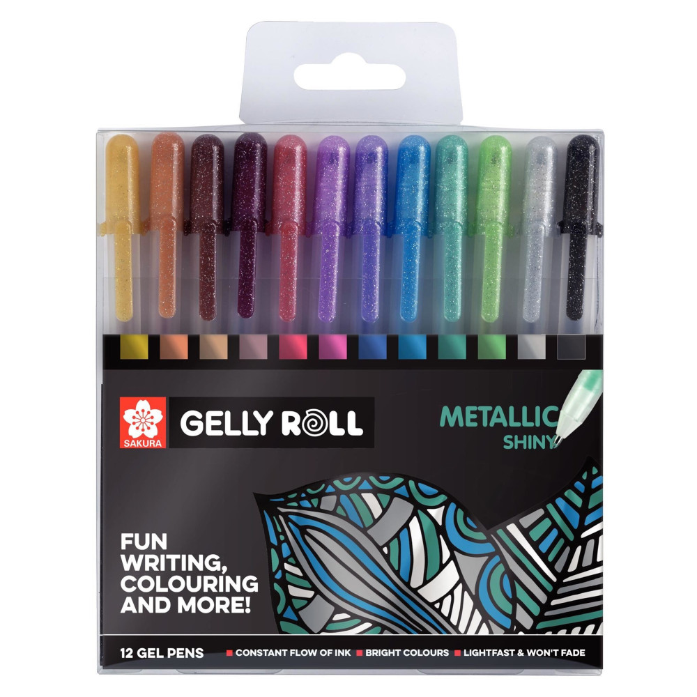 Zestaw długopisów żelowych Gelly Roll - Sakura - Metallic, 12 szt.