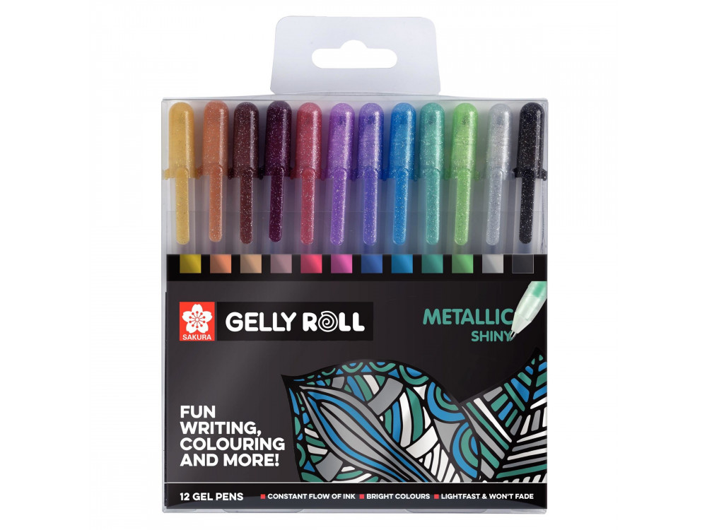 Zestaw długopisów żelowych Gelly Roll - Sakura - Metallic, 12 szt.
