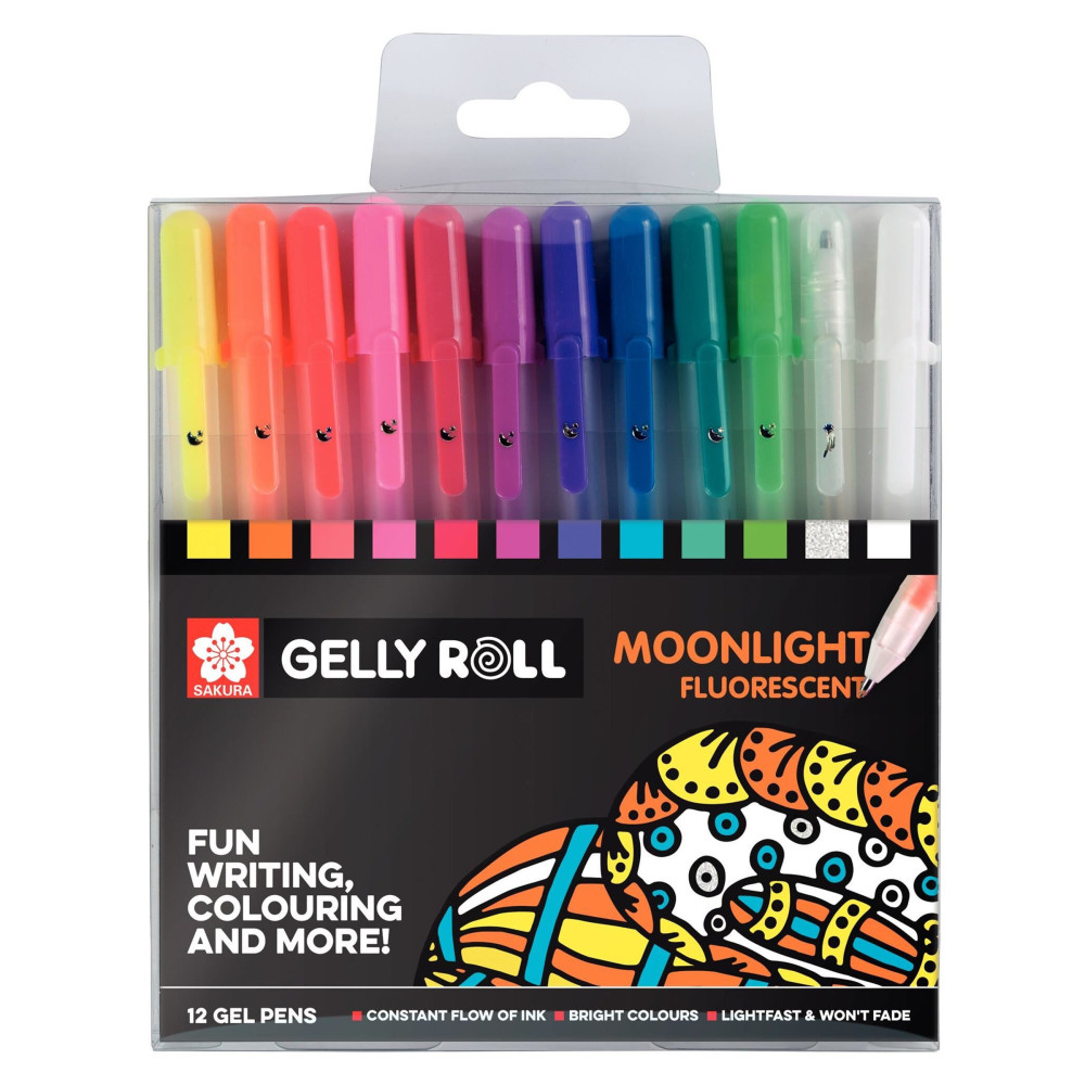Zestaw długopisów żelowych Gelly Roll - Sakura - Moonlight, 12 szt.
