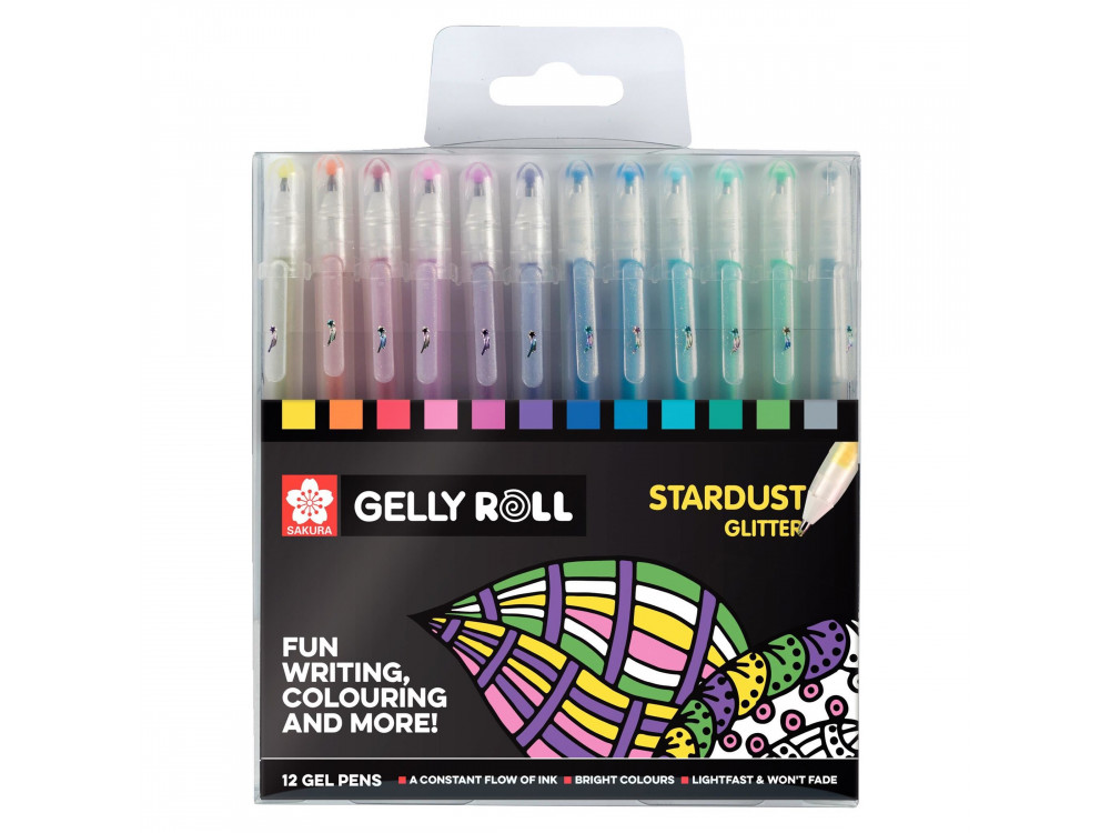 Zestaw długopisów żelowych Gelly Roll - Sakura - Stardust, 12 szt.