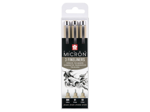 Set of Pigma Micron Fineliners - Sakura - black, 3 pcs