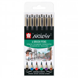 Set of Pigma Brush Pens set - Sakura - 6 pcs