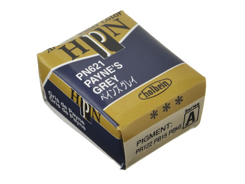 Artists' Watercolor paint - Holbein - Payne's Grey, half-pan