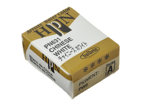 Artists' Watercolor paint - Holbein - Chinese White, half-pan