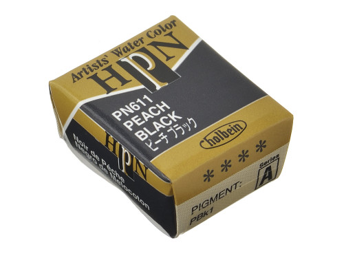 Artists' Watercolor paint - Holbein - Peach Black, half-pan