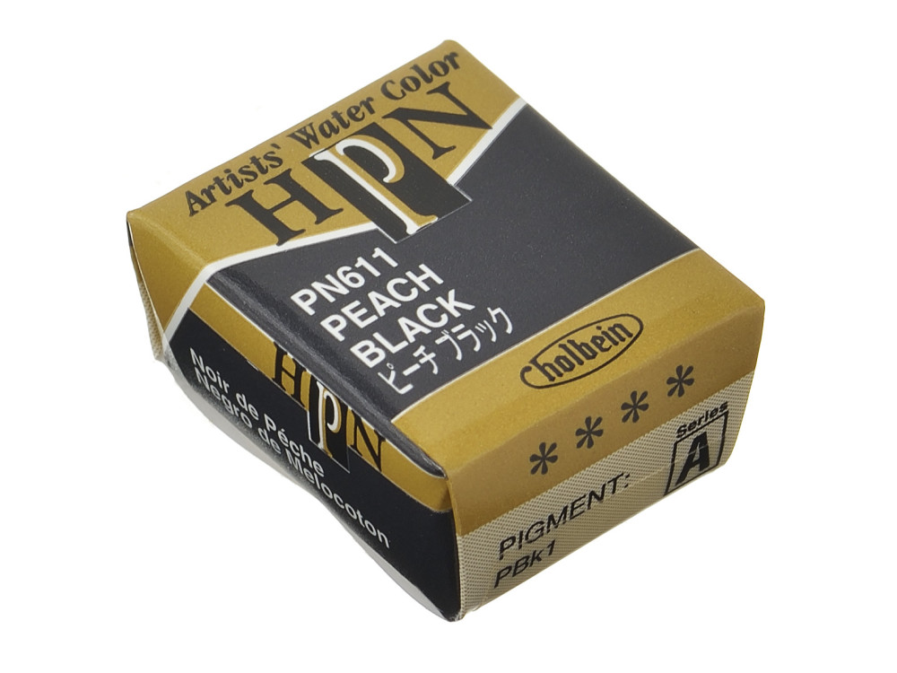 Artists' Watercolor paint - Holbein - Peach Black, half-pan