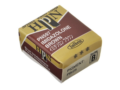 Artists' Watercolor paint - Holbein - Imidazolone Brown, half-pan