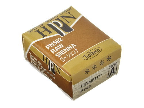 Artists' Watercolor paint - Holbein - Raw Sienna, half-pan