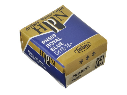 Artists' Watercolor paint - Holbein - Royal Blue, half-pan