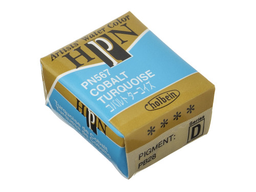 Artists' Watercolor paint - Holbein - Cobalt Turquoise, half-pan