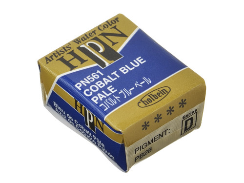 Artists' Watercolor paint - Holbein - Cobalt Blue Pale, half-pan