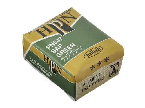 Artists' Watercolor paint - Holbein - Sap Green, half-pan