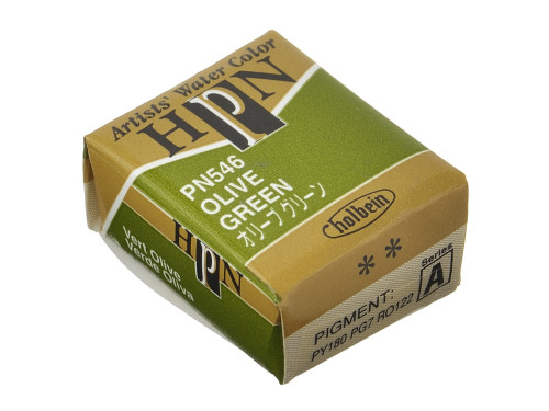 Artists' Watercolor paint - Holbein - Olive Green, half-pan