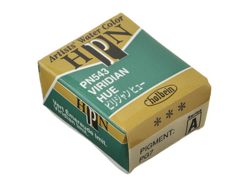 Artists' Watercolor paint - Holbein - Emerald Green Nova, half-pan