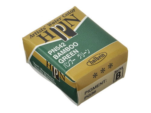 Artists' Watercolor paint - Holbein - Bamboo Green, half-pan
