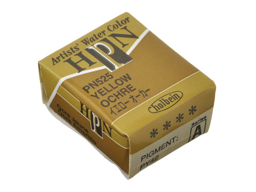Artists' Watercolor paint - Holbein - Yellow Ochre, half-pan